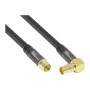 Good Connections SmartFLEX SAT antennikaabel, IEC/Coax nurkpistik pistikupessa, kullatud, neljakordselt varjestatud, 120 dB, must, 1,5 m (GC-M2072)