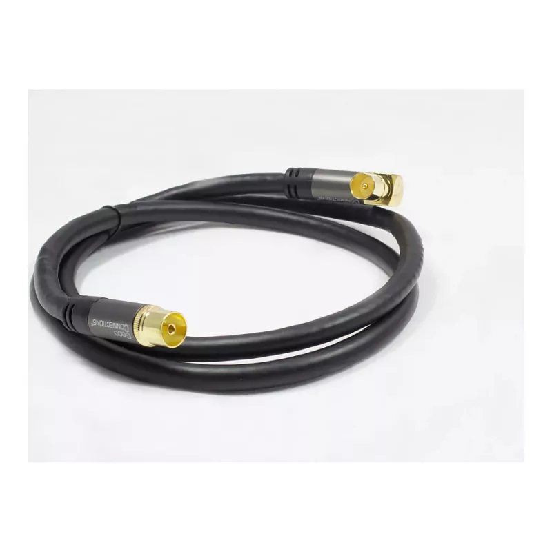 Good Connections SAT antennikaabel SmartFLEX, IEC/Coax isane nurga all emasele, kullatud, neljakordselt varjestatud, 120 dB, must, 2 m