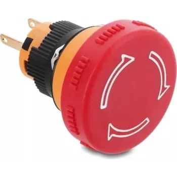 Delock Mushroom Head Push Button for Panel Mount 16 mm 2 x Solder Connection Plastic 32 mm Ø Black