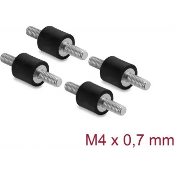 Delock Vibratsioonisummuti M4 x 0,7 mm D 10 x K 10 mm kahe väliskeermega, 4 tükki, must (60798)