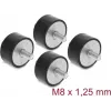 Delock Vibration Damper M8 x 1.25 mm D 40 x H 20 mm with 2 x Male Threads 4 Pieces Black (60817)