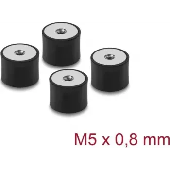 Delock Vibratsioonisummuti M5 x 0,8 mm D 20 x K 15 mm, 2 x sisekeere, 4 tk, must