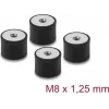 Delock Vibratsioonisummuti M8 x 1,25 mm D 30 x K 20 mm kahe sisekeermega, 4 tk, must (60827)