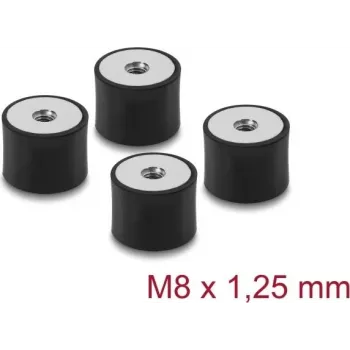 Delock Vibratsioonisummuti M8 x 1,25 mm D 30 x K 20 mm kahe sisekeermega, 4 tk, must (60827)