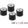Delock Vibratsioonisummuti M8 x 1,25 mm D 30 x K 20 mm kahe sisekeermega, 4 tk, must (60827)
