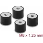 Delock Vibratsioonisummuti M8 x 1,25 mm D 40 x K 30 mm kahe sisekeermega, 4 tk, must