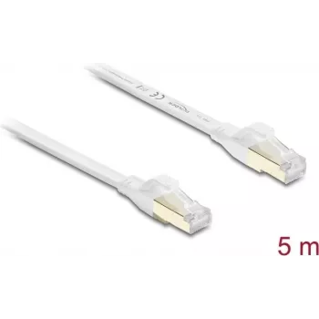 Delock RJ45 Flat Patch Cable Cat.8.1 U/FTP up to 40 Gbps 5 m White (81028)