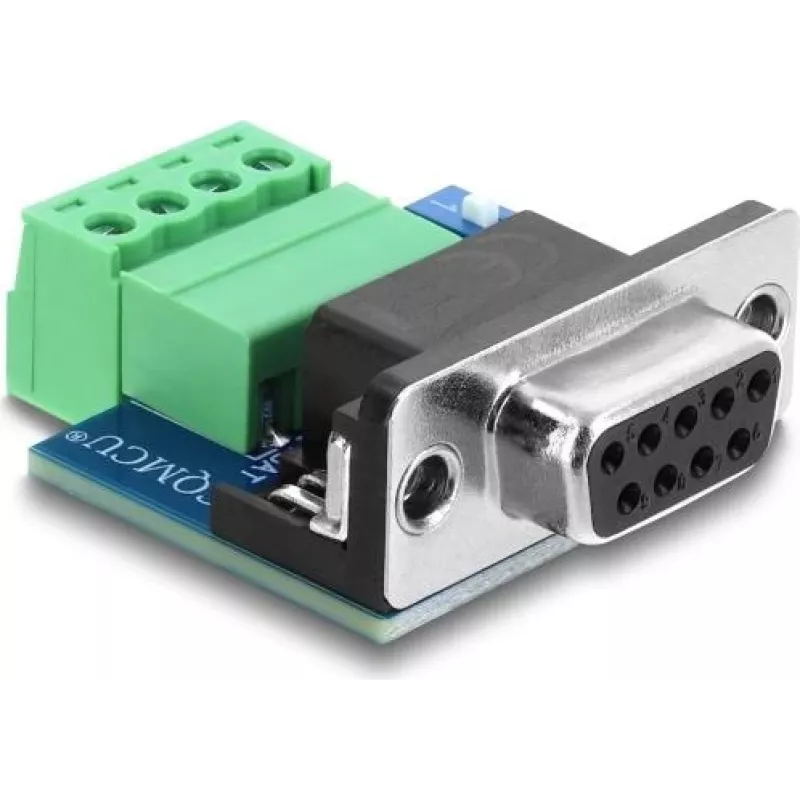 Delock D-Sub 9-pin emane 4-pin klemmliistu adapter DIP-lüliti ja 120-oomise lõpptakistiga CAN/LIN jaoks (91294)