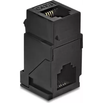 Delock Keystone Mooduli Sidur RJ14 Emane RJ14 Emasesse 90° Nurga all Cat.3 Plastik Must (91379)