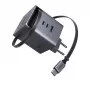 UGREEN X616 GaN Laadija 100W 2x USB-C 1x USB-A 1x Sissetõmmatav USB-C Kaabel (65828)
