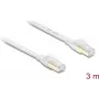 Delock RJ45 Flat Patch Cable Cat.8.1 U/FTP kuni 40 Gbps 3 m Valge (81027)