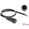 Delock RJ45 emane avatud kaabliotstega Cat.6 paneelikinnituskaabel M16.8 x 1.5 mm keerme ja korpusega 50 cm must (87181)