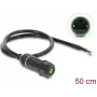 Delock RJ45 emane avatud kaabliotstega Cat.6 paneelikinnituskaabel M16.8 x 1.5 mm keerme ja korpusega 50 cm must (87181)