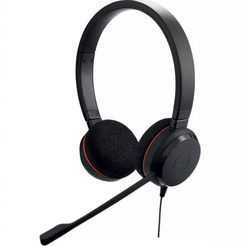 Jabra Evolve 20 MS Stereo USB-C On-Ear Headset with Noise-Cancelling Microphone, Black