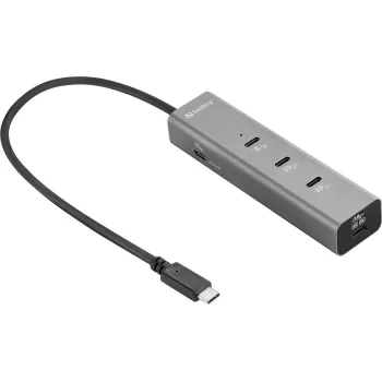 Sandberg USB-C 5-in-1 MediaDock - Dokkimisjaam - Hõbe/Hall