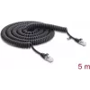 Delock RJ45 Spiraalkaabel Cat.5e 5 m Must (88019)