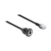 Delock RJ12 isane RJ12 emane paneelikinnitusega kaabel 50 cm must