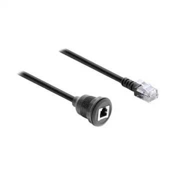 Delock RJ12 isane RJ12 emane paneelikinnitusega kaabel 50 cm must
