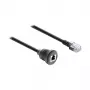 Delock RJ12 isane RJ12 emane paneelikinnitusega kaabel 50 cm must