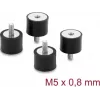 Delock Vibration Damper M5 x 0.8 mm D 20 x H 15 mm with Internal and External Thread 4 Pieces Black (60819)