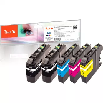 Peach Multi Pack Plus - 5-Pack - Must, Kollane, Tsüaan, Magenta - Ühilduv tindikassett (Alternatiiv: Brother LC-223BK, Brother LC-223M, Brother LC-223C, Brother LC-223Y)