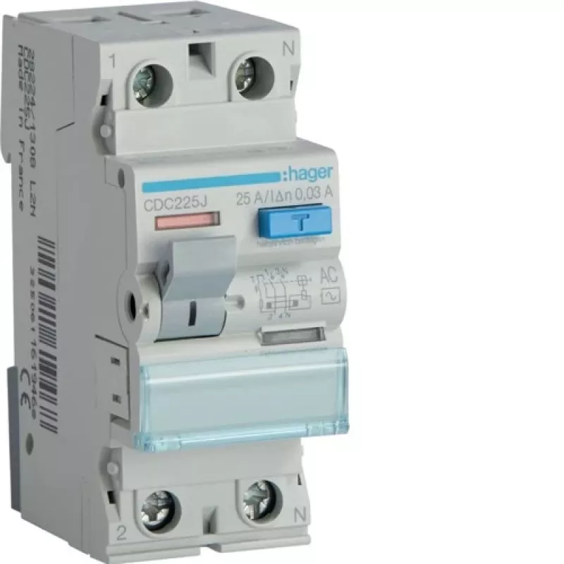 Hager CDC225J Neutral Bar 25 Way 125A 400V Grey/Blue