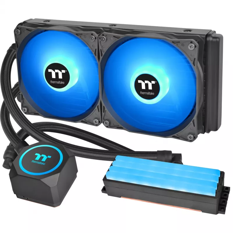 Thermaltake Floe RC 240 All-in-One vedelikjahuti protsessorile, integreeritud RAM-veeblokk, 240mm radiaator, 2x 120mm ARGB PWM ventilaatorit, Intel/AMD