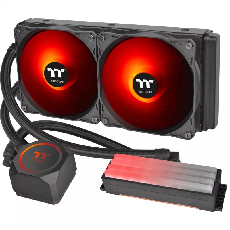 Thermaltake Floe RC 240 All-in-One vedelikjahuti protsessorile, integreeritud RAM-veeblokk, 240mm radiaator, 2x 120mm ARGB PWM ventilaatorit, Intel/AMD