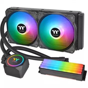 Thermaltake Floe RC 240 All-in-One vedelikjahuti protsessorile, integreeritud RAM-veeblokk, 240mm radiaator, 2x 120mm ARGB PWM ventilaatorit, Intel/AMD
