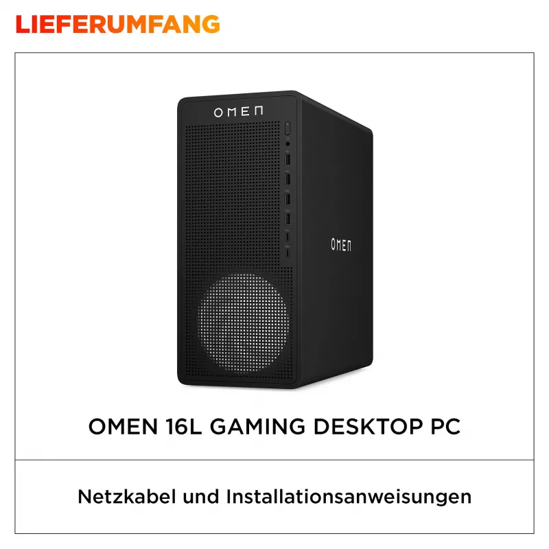 HP OMEN 16L Desktop TG03-0177ng, must metall, Ryzen 7 8700F, 32GB RAM, 1TB SSD, GeForce RTX 5060 Ti