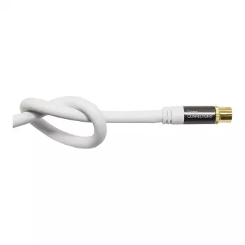 Good Connections SmartFLEX SAT antennikaabel, IEC/Coax nurk-isa emasele, kullatud, neljakordselt varjestatud, 120 dB, valge, 2 m (GC-M2063)