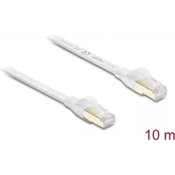 Delock RJ45 Flat Patch Cable Cat.8.1 U/FTP 40 Gbps 10 m White (81038)
