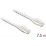 Delock RJ45 Flat Patch Cable Cat.8.1 U/FTP kuni 40 Gbps 7.5 m Valge (81029)