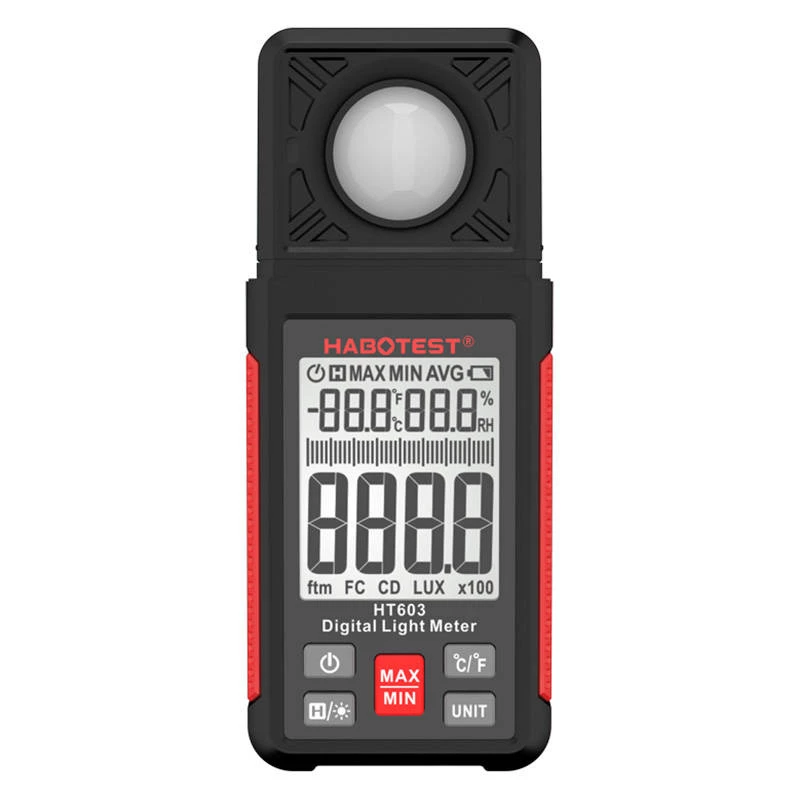 HABOTEST HT603 Digital Light Meter with Temperature and Humidity Measurement