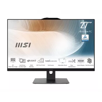 MSI Modern AM272P 1M-855EU All-in-One PC, 27 tolli FHD IPS, Intel Core 5 120U, 16GB DDR5, 512GB SSD, Windows 11 Pro, must