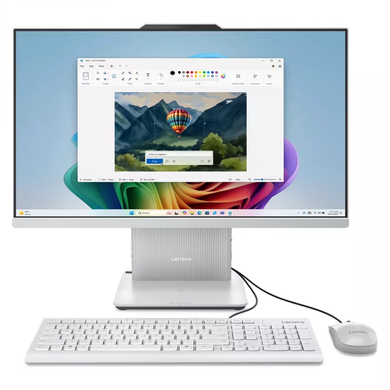 Lenovo IdeaCentre AIO 24AKP10 All-in-One PC, AMD Ryzen 7 5700U, 16GB RAM, 1TB SSD, 23,8 tolli FHD IPS, Windows 11 Home, Raven Black