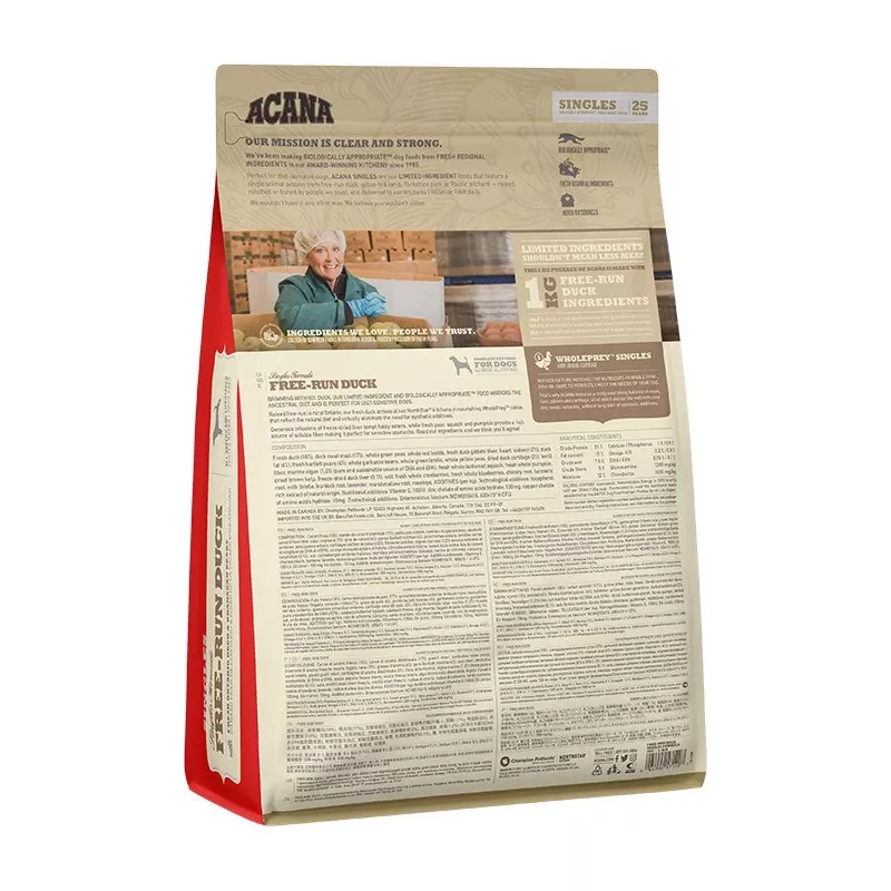 ACANA Singles Free-Run Duck Dry Dog Food, 2 kg