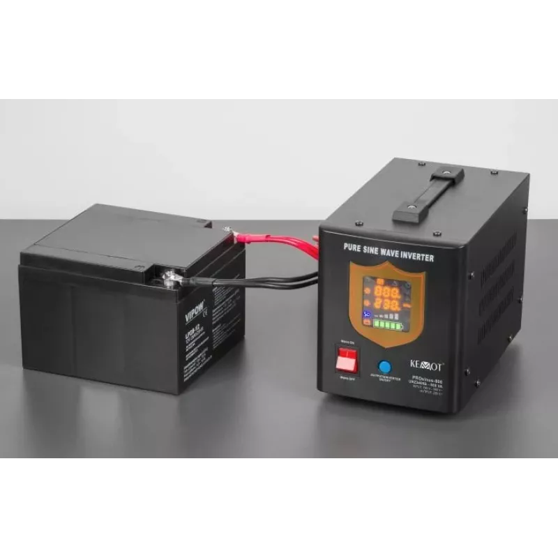 KEMOT PROsinus-800 Katkematu toiteallikas 800VA/500W puhas siinuslaine 12V 230V must