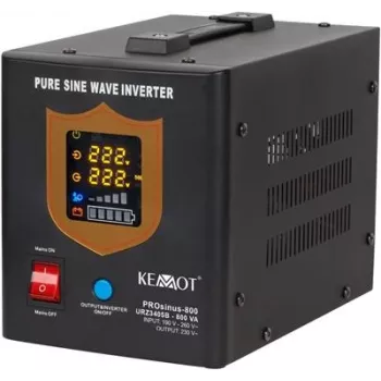 KEMOT PROsinus-800 Katkematu toiteallikas 800VA/500W puhas siinuslaine 12V 230V must