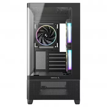 DeepCool CG380U Mid-Tower Korpus, Karastatud Klaas, 3x 120mm ARGB Ventilaatorit, Must