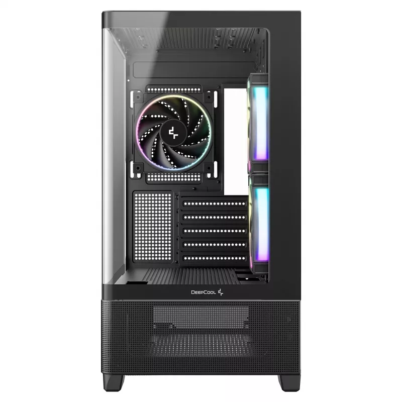 DeepCool CG380U Mid-Tower Korpus, Karastatud Klaas, 3x 120mm ARGB Ventilaatorit, Must