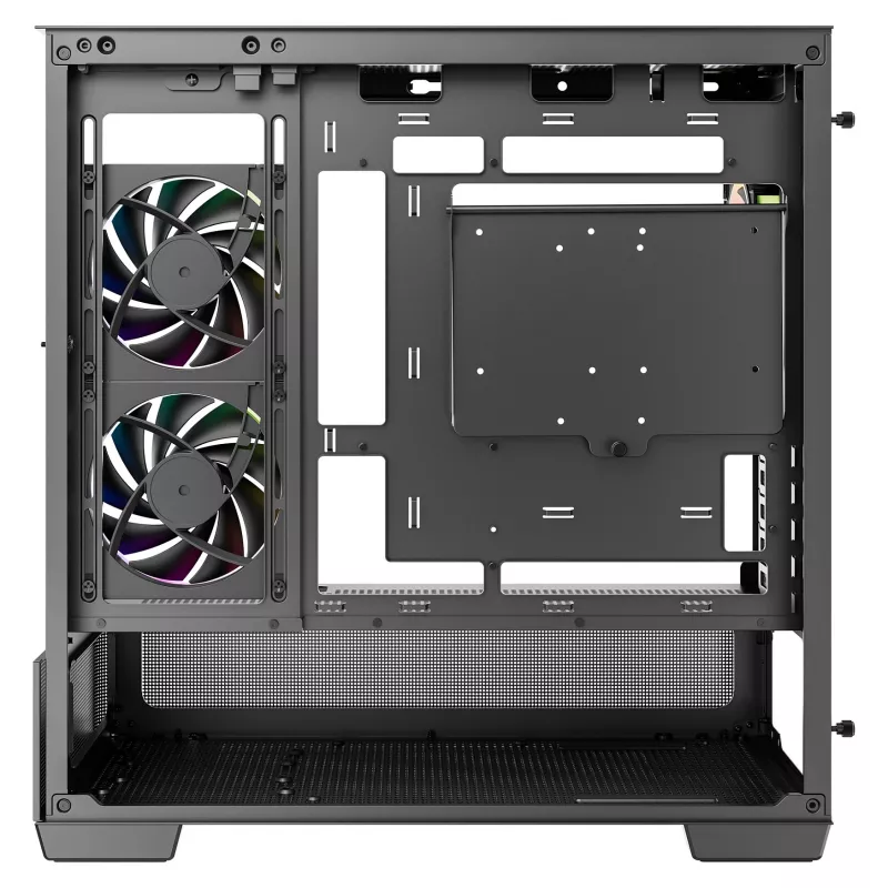 DeepCool CG380U Mid-Tower Korpus, Karastatud Klaas, 3x 120mm ARGB Ventilaatorit, Must