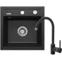 Granite Sink with Mixer Tap 1-Bowl Deante Graphite Matt Zorba