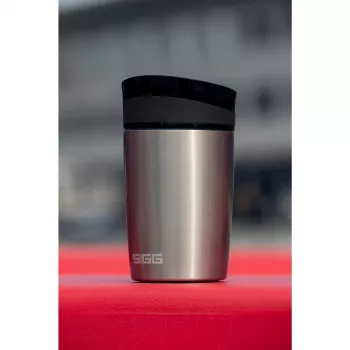 SIGG 8695.50 Hot & Cold One-Hand Push-Button Vacuum Insulated Bottle, 0.27 L, Obsidian Black, Stainless Steel