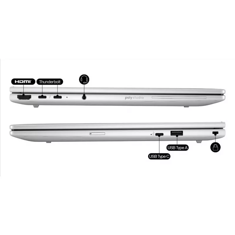 HP EliteBook 8 G1i AI Intel Core Ultra 5 225U Sülearvuti 35,6 cm (14 inch) WUXGA 24 GB DDR5-SDRAM 512 GB SSD Wi-Fi 6E (802.11ax) Windows 11 Pro AI PC Hõbedane