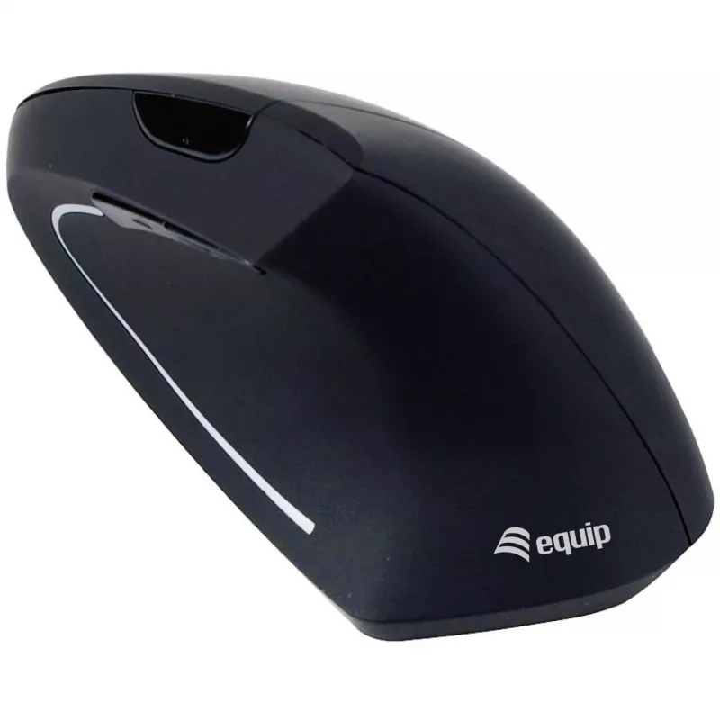 Equip 245110 Vertikaalne Ergonoomiline Juhtmevaba Hiir - Paremakäeline - 2,4 GHz - USB Vastuvõtja - Must