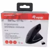 Equip 245110 Vertikaalne Ergonoomiline Juhtmevaba Hiir - Paremakäeline - 2,4 GHz - USB Vastuvõtja - Must