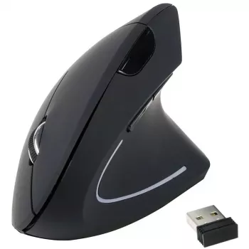 Equip 245110 Vertikaalne Ergonoomiline Juhtmevaba Hiir - Paremakäeline - 2,4 GHz - USB Vastuvõtja - Must