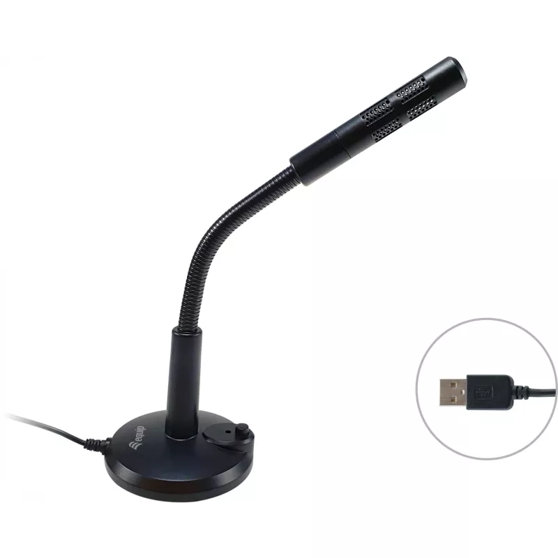 Equip Desktop Microphone with Adjustable Angle, USB Connection, Black