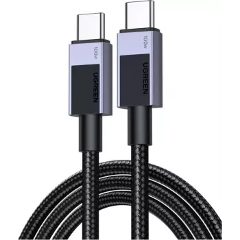 UGREEN L513 USB-C to USB-C kaabel 240W PD3.1 480Mbps Nylonist punutud alumiiniumkorpusega kaablisidemega 3m hall (45065)